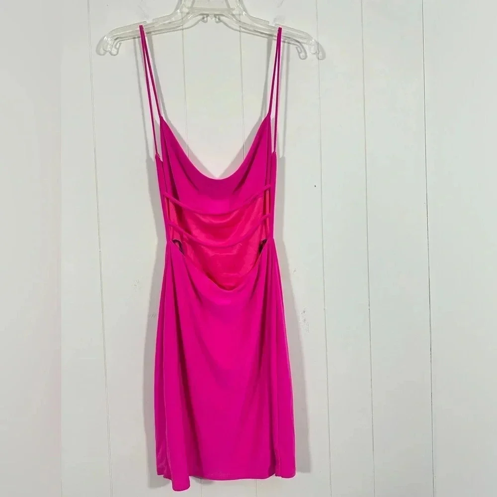 Saints Fuchsia Mini Dress Sleeveless Cocktail Straps Sz M - Picture 3 of 8